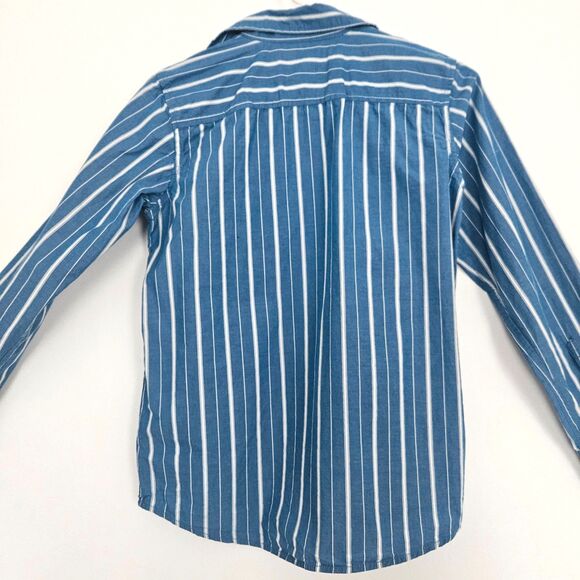 P.S. Aeropostale Boys Blue White Striped Button Down Shirt Size 12 - Picture 6 of 6